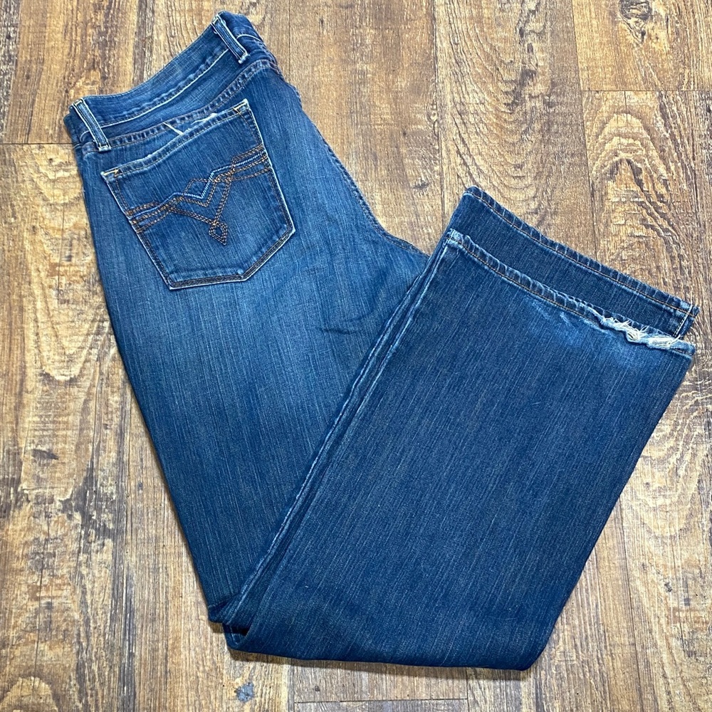 Lucky Brand size 16/33 Dungarees Straight boot Jeans stretch casual comfy - Picture 5 of 16